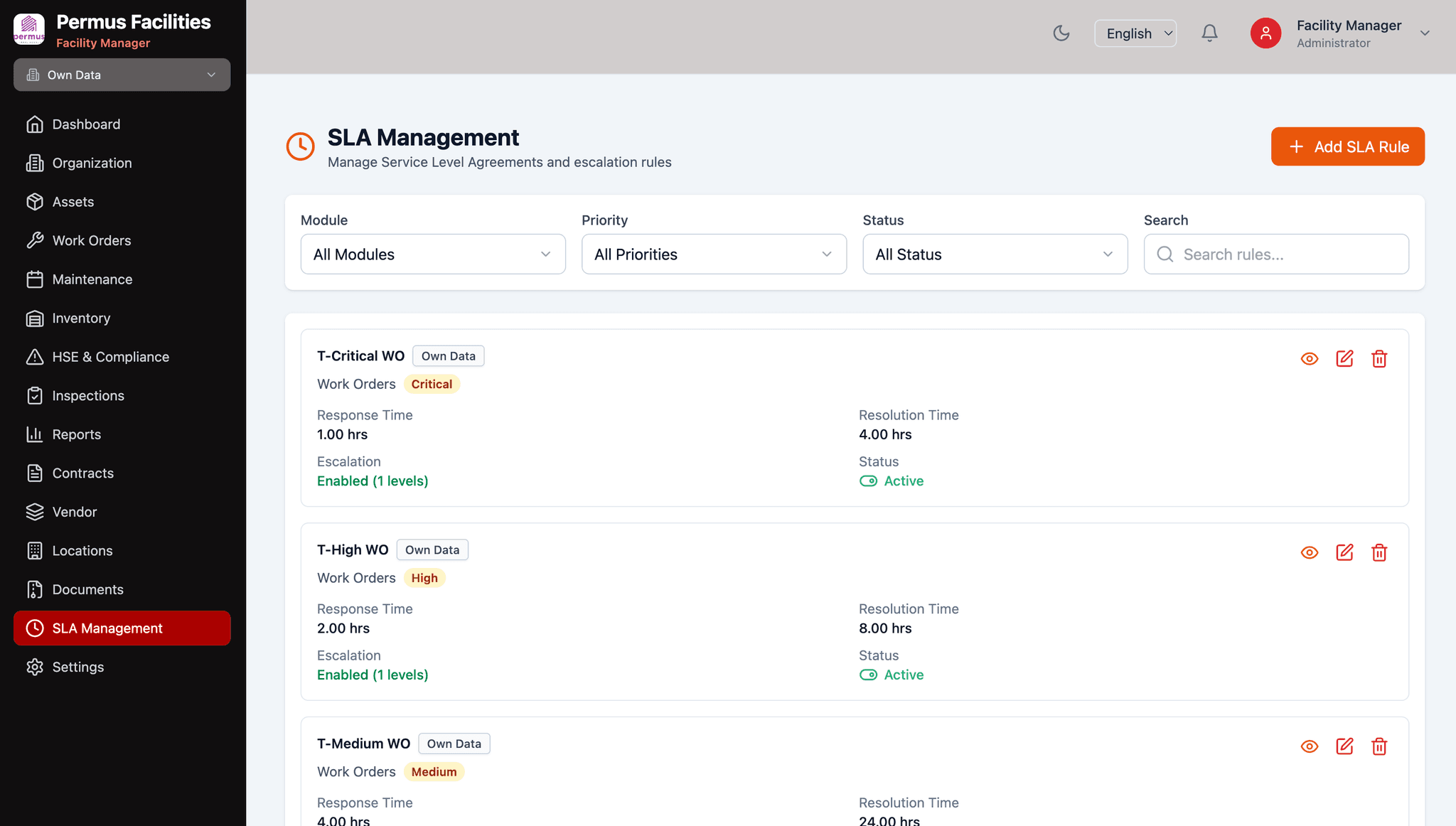 Finance Management dashboard