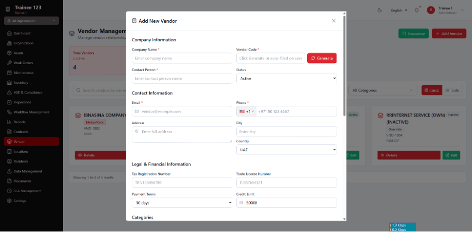 Procurement Management dashboard 1