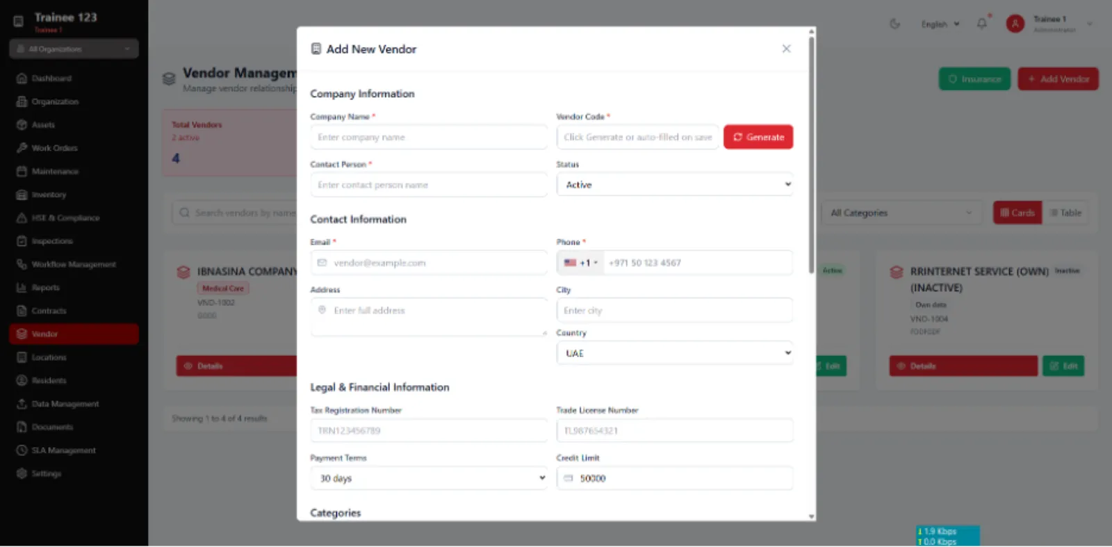 Procurement Management dashboard 1
